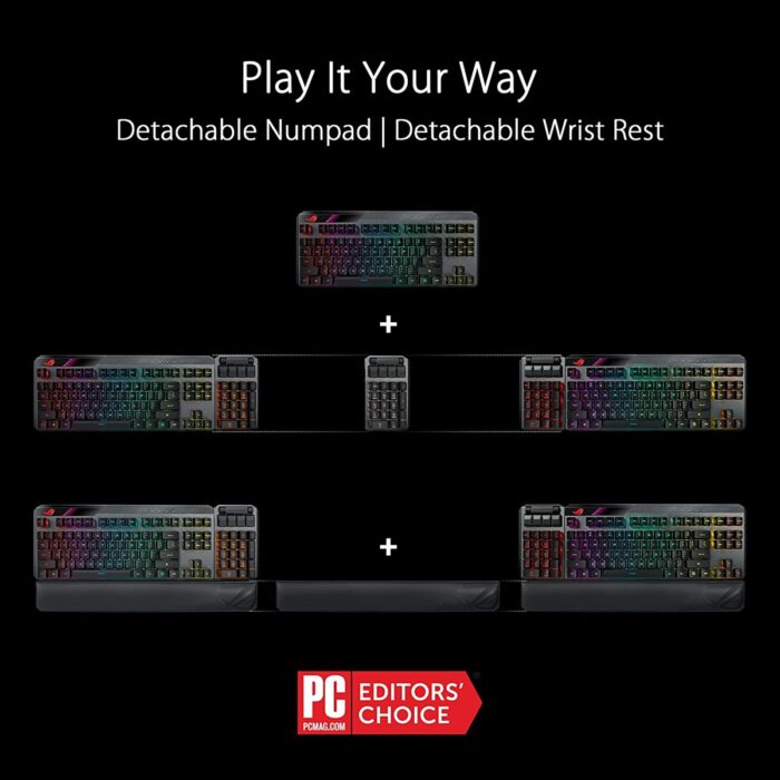 ASUS ROG Claymore II Wireless Modular Gaming Mechanical Keyboard - RX Red Switches - Image 3