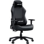 Anda Seat Luna Large Gaming Chair - Ergonomic Reclining Video Game Chairs, PVC Leather Computer Home Office Chair, Heavy Duty Neck & Back Lumbar Support, Folding Recliner Seat for Adults - Black