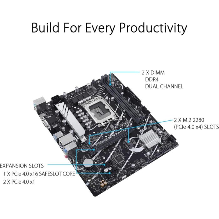 Asus Prime B760M-K D4 Intel 12/13/14th Gen microATX Motherboard - Image 5