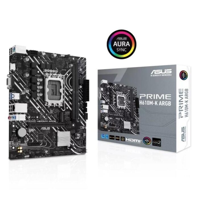 Asus Prime H610M-K ARGB DDR5 Intel 12/13/14th Gen microATX Motherboard - Image 2