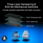 Asus Rog Azoth Extreme 75% Custom Wireless Mechanical Gaming Keyboard, Aluminum Chassis, Carbon Fiber Positioning Plate, Adjustable Gasket Mount, Three-Layer Dampening, Color OLED Touchscreen, ROG NX Snow Switches, PBT Keycaps - Image 4