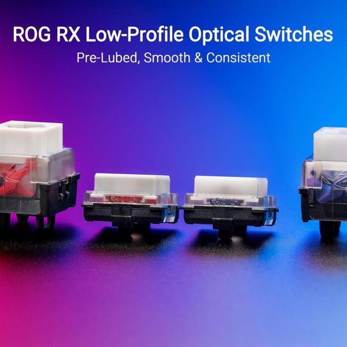 Asus Rog Falchion RX Low Profile 65% Wireless Gaming Keyboard with ROG RX Red Low-Profile Switches, Tri-Mode Connection with ROG SpeedNova, Silicone Dampening Foam, Touch Panel, and MacOS Support - Image 3