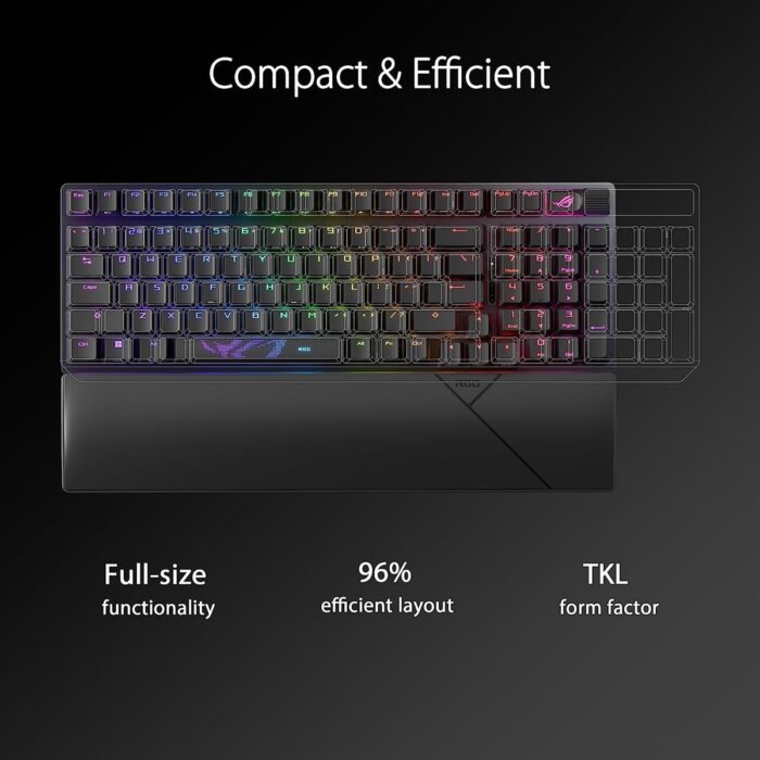 Asus Rog Strix Scope II 96 RGB Wireless Gaming Keyboard - Black (NX Snow Switches) - Image 4