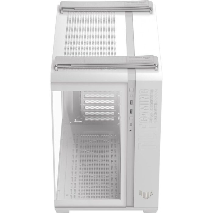 Asus Tuf Gaming GT502 Horizon White ATX Mid-Tower Gaming Case (Boundless Panoramic Design, Dual-Chamber, Independent CPU and GPU Cooling Zones, Tool-Free Side Panels, USB 10 Gbps Type-C Front Panel) - Image 2