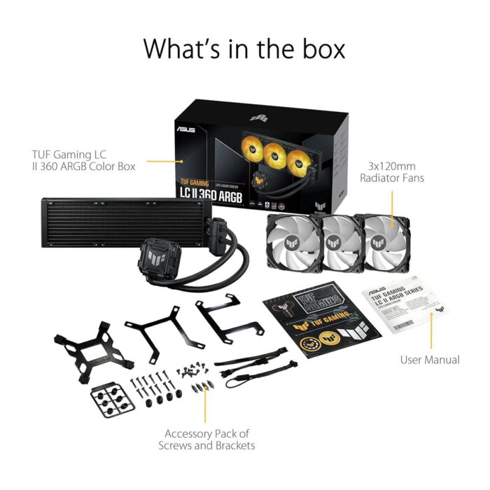Asus Tuf Gaming LC II 360 ARGB AIO 360mm Liquid CPU Cooler - Image 2