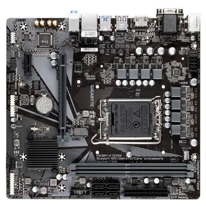 Gigabyte H610M H DDR4 Intel 12th Gen microATX Motherboard - Image 3