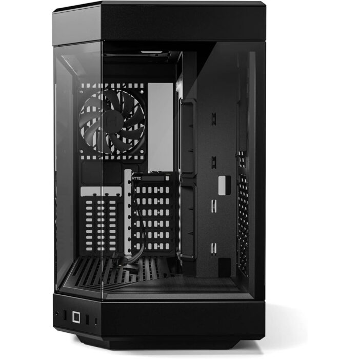 Hyte Y60 Modern Aesthetic Dual Chamber Panoramic Tempered Glass Mid-Tower ATX Computer Gaming Case with PCIE 4.0 Riser Cable Included - Pitch Black - Image 3