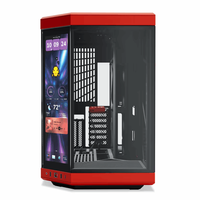 Hyte Y70 Touch Infinite Modern Aesthetic Mid-Tower ATX Gaming Case with LCD Screen - Black Cherry - Image 4