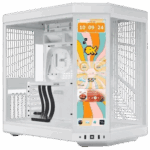 Hyte Y70 Touch Infinite Modern Aesthetic Mid-Tower ATX Gaming Case with LCD Screen - White