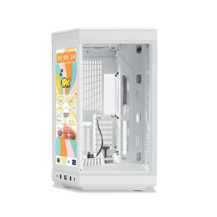 Hyte Y70 Touch Infinite Modern Aesthetic Mid-Tower ATX Gaming Case with LCD Screen - White - Image 2
