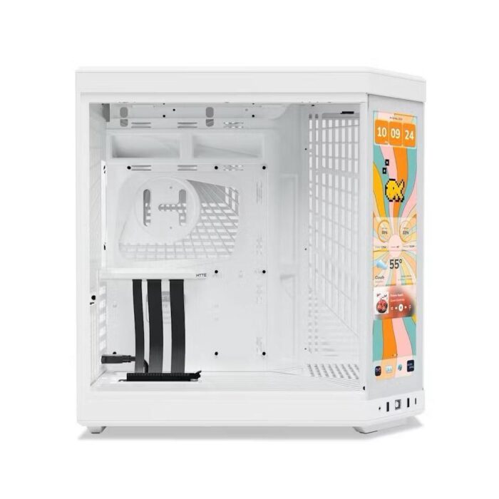 Hyte Y70 Touch Infinite Modern Aesthetic Mid-Tower ATX Gaming Case with LCD Screen - White - Image 4
