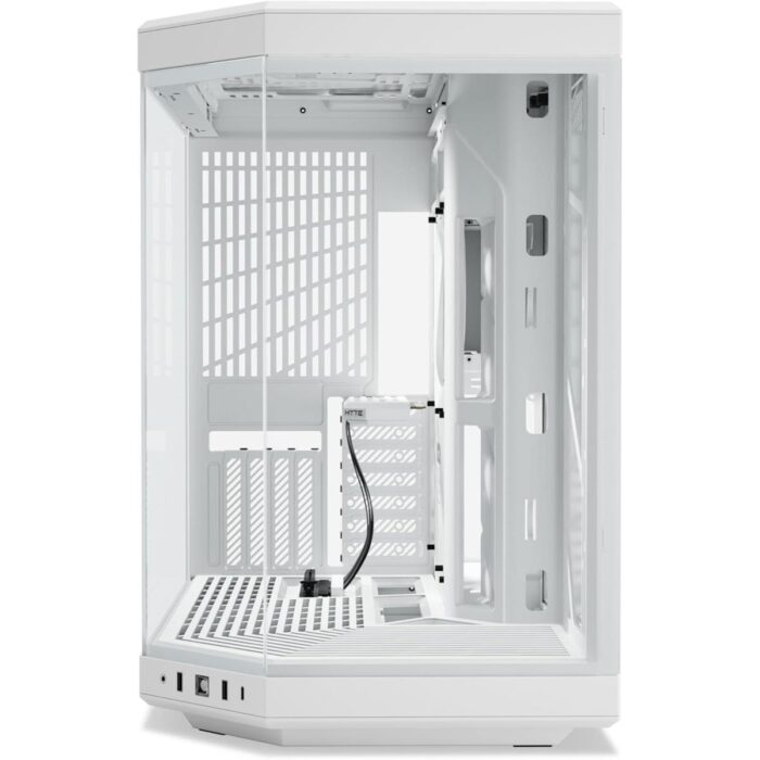Hyte Y70 Upgraded Modern Aesthetic Dual Chamber Panoramic Tempered Glass Mid-Tower ATX Computer Gaming Case with PCIE 4.0 Riser Cable Included - Snow White - Image 4