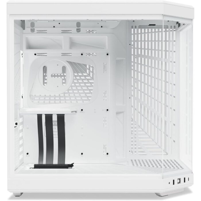 Hyte Y70 Upgraded Modern Aesthetic Dual Chamber Panoramic Tempered Glass Mid-Tower ATX Computer Gaming Case with PCIE 4.0 Riser Cable Included - Snow White - Image 3