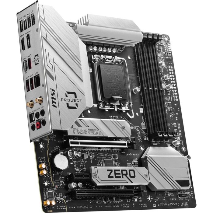 MSI B760M Project Zero Gaming Motherboard (Support 14th/13th/12th Gen Intel Processors, LGA 1700, DDR5, PCIe 5.0, M.2 Slots, 2.5Gbps LAN, USB 3.2 Gen2, HDMI/DP, Wi-Fi 6E, Bluetooth 5.3, mATX) - Image 4