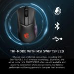 MSI Clutch GM51 Lightweight Wireless Gaming Mouse & Charging Dock, 26K DPI Optical Sensor, 2.4G & Bluetooth, 60M Omron Switches, Fast-Charging, 150Hr Battery, RGB, 5 Programmable Buttons, PC/Mac - Image 2