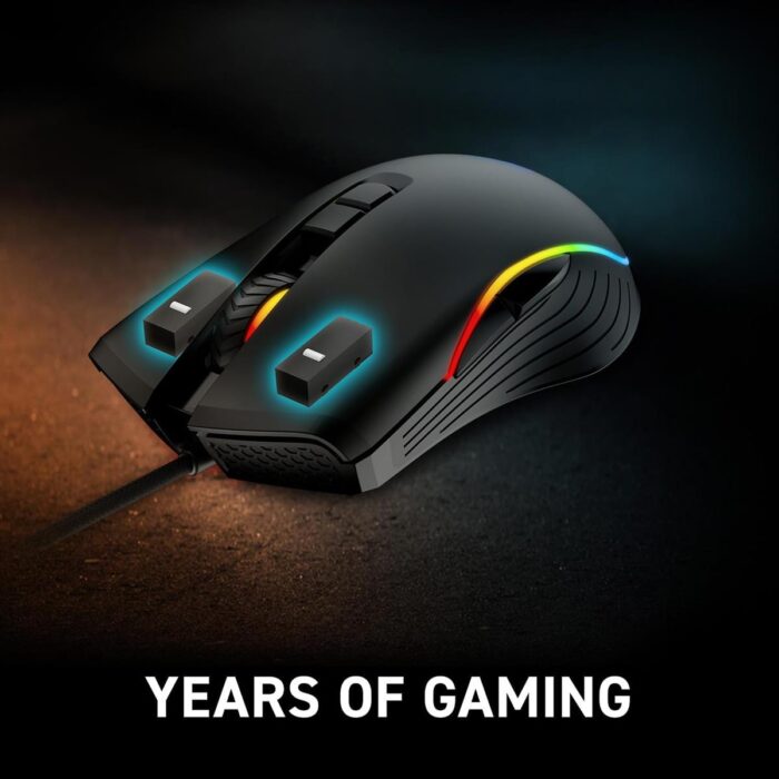 MSI Forge GM300 Lightweight Gaming USB RGB Adjustable up to 7200 DPI Desktop Laptop Gaming Mouse, Black - Image 2