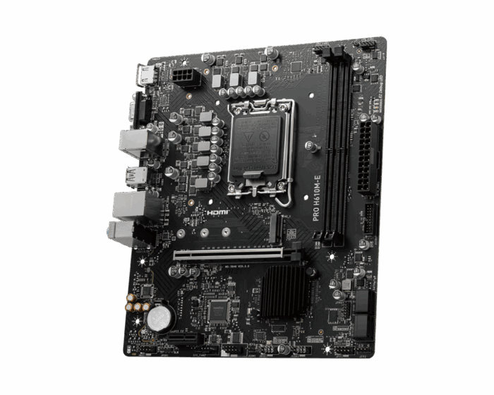MSI Pro H610M-E DDR5 Intel 12/13th Gen microATX Motherboard - Image 2