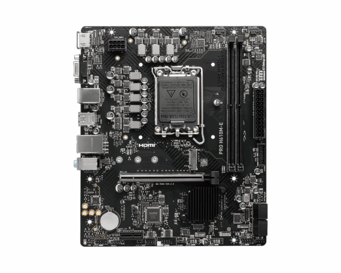 MSI Pro H610M-E DDR5 Intel 12/13th Gen microATX Motherboard - Image 3