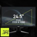 MSI MAG 256F 25-inch 1920 x 1080 (FHD) Gaming Monitor, 180Hz, IPS, Adaptive-Sync, HDMI, DisplayPort, VESA Mountable, Tilt, Height Adjustable, Speaker, 1ms, Black - Image 3