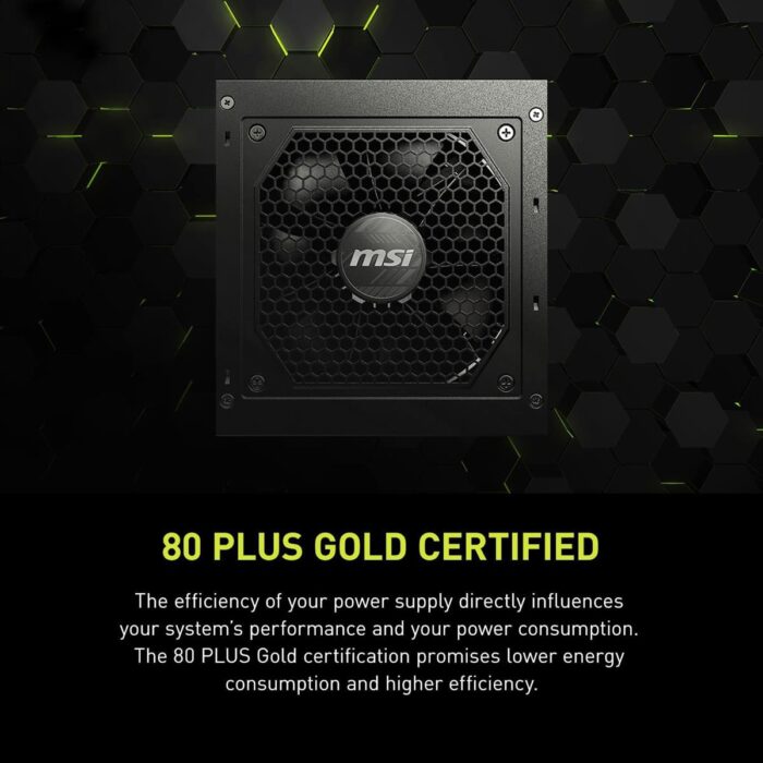 MSI MAG A850GL PCIE 5 & ATX 3.0 Gaming Power Supply, Full Modular, 80 Plus Gold Certified 850W, Compact Size, ATX PSU - Image 4
