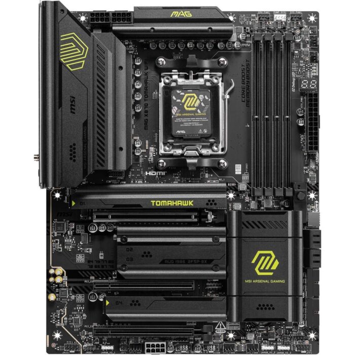 MSI MAG X870 Tomahawk WiFi Gaming Motherboard (AMD Ryzen 9000/8000/7000 Series Processors, AM5, DDR5, PCIe 5.0, M.2 Gen5, SATA 6Gb/s, USB 40Gbps, HDMI/DP, Wi-Fi 7, Bluetooth 5.4, 5Gbps LAN, ATX) - Image 2