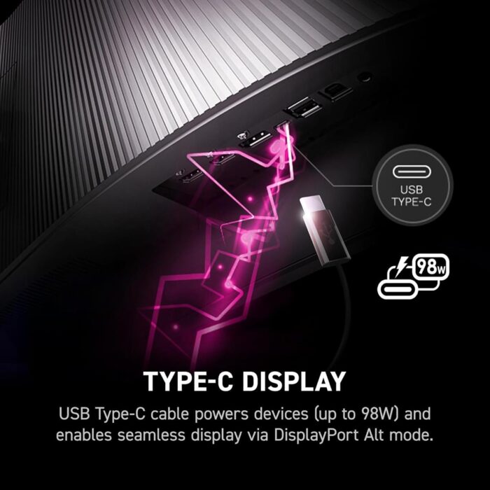 MSI MPG 491CQPX QD-OLED 49-inch QD-OLED 5120 x 1440 (DQHD) Curved Computer Gaming Monitor, 240Hz, Adaptive-Sync, HDMI, Display Port, VGA Port, VESA Mountable, Tilt, Height Adjustable, Speaker, 0.03ms, Black - Image 5