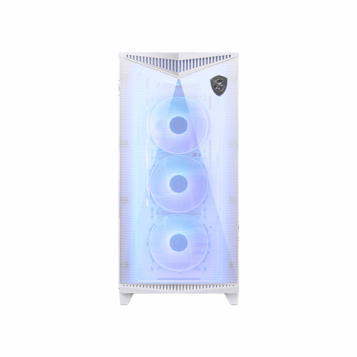 MSI MPG GUNGNIR 300R Airflow White - Premium Mid-Tower Gaming PC Case, Tempered Glass Side Panel, ARGB 120mm Fans, Liquid Cooling Support up to 360mm Radiator - White Color Case - Image 4