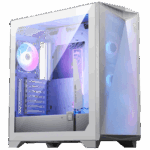 MSI MPG GUNGNIR 300R Airflow White - Premium Mid-Tower Gaming PC Case, Tempered Glass Side Panel, ARGB 120mm Fans, Liquid Cooling Support up to 360mm Radiator - White Color Case