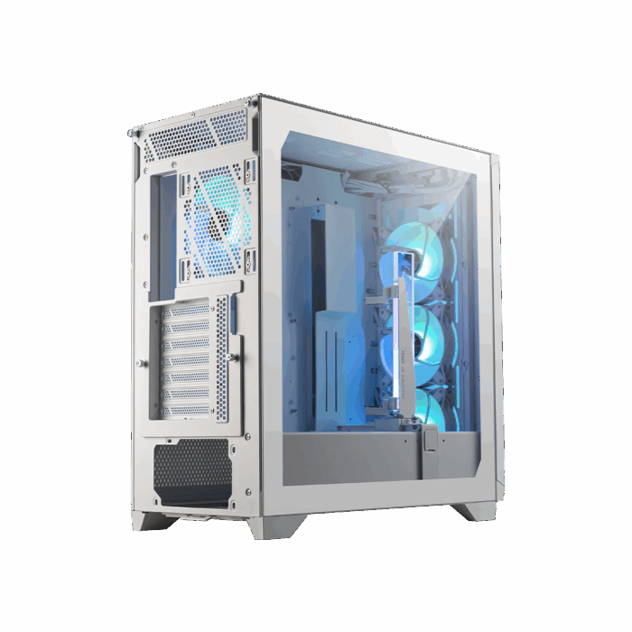MSI MPG GUNGNIR 300R Airflow White - Premium Mid-Tower Gaming PC Case, Tempered Glass Side Panel, ARGB 120mm Fans, Liquid Cooling Support up to 360mm Radiator - White Color Case - Image 3