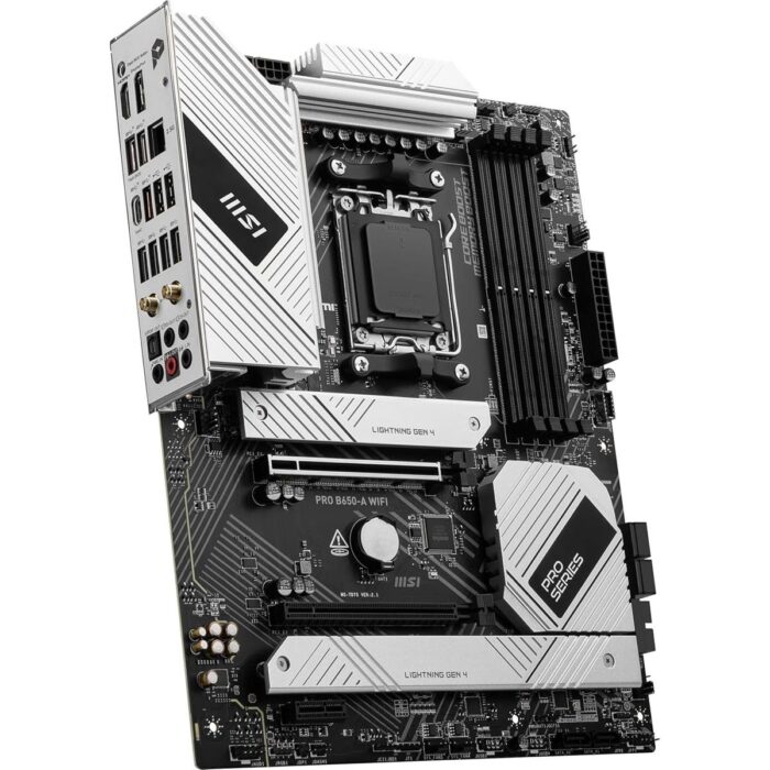 MSI Pro B650-A WiFi ProSeries Motherboard (AMD Ryzen 9000/8000/7000 Series Processors, AMD AM5, ATX, DDR5, PCIe 4.0, M.2, SATA 6Gb/s, USB 3.2 Gen 2, HDMI/DP, Wi-Fi 6E) - Image 4