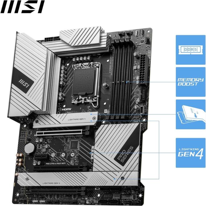MSI Pro Z790-A Max Wifi DDR5 Intel 12/13/14th Gen ATX Motherboard - Image 3
