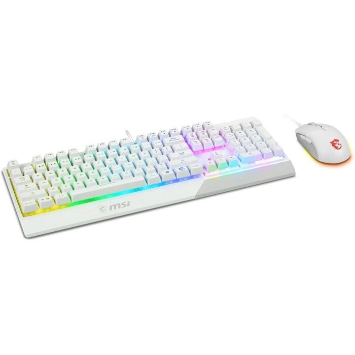 MSI Vigor GK30 Combo White, 6-Zone RGB GK30 Gaming Keyboard & GM11 Gaming Mouse, Water Repellent & Splash-Proof, 5000 DPI - Image 5