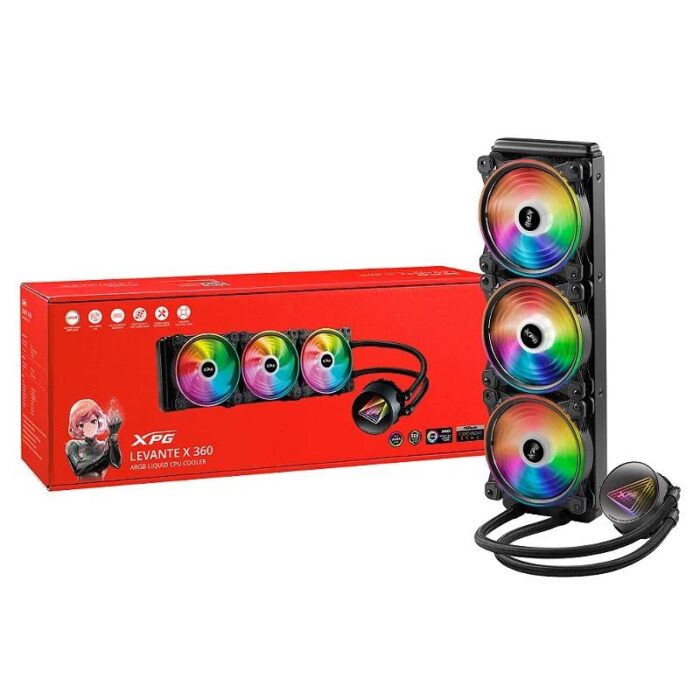 XPG Levante X 360 ARGB AIO Liquid CPU Cooler - Black - Image 4