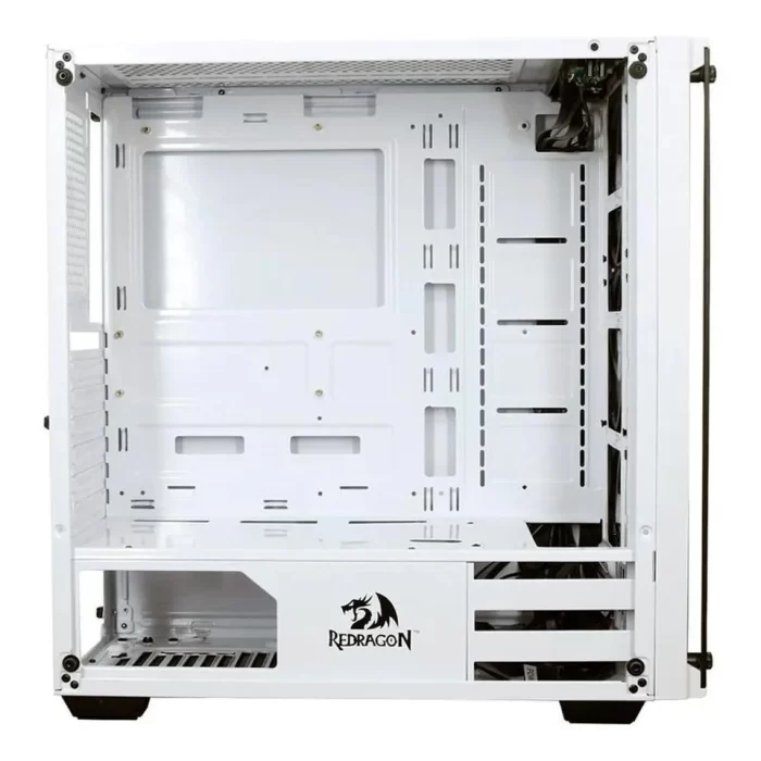 Redragon GC606 Wheel Jack White RGB Gaming PC Case Cabinet, Mid Tower, Glass Front and Side (White) - Image 3