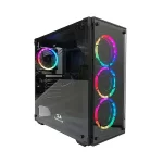 Redragon GC606 Wheel Jack RGB Gaming PC Case Cabinet, Mid Tower, Glass Front and Side (Black)