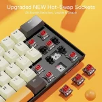 Redragon K644 Caraxes Pro CGO SE 65% 3-Mode Wireless RGB Gaming Keyboard, 61 Keys Hot-Swappable Compact Mechanical Keyboard w/Upgrade Hot-Swap PCB Socket & Creative 1.2X Larger Size, Quiet Red Linear Switch - Image 3