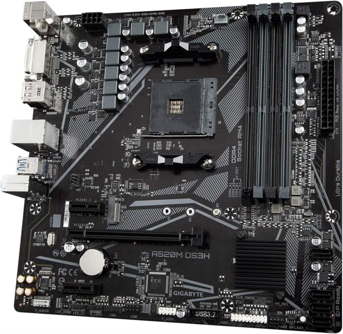 Gigabyte A520M DS3H - AMD AM4 microATX Motherboard - Image 3