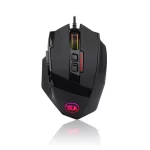 Redragon M801 Sniper Gaming Mouse LED RGB Backlit MMO 9 Programmable Buttons Mouse with Macro Recording Side Buttons Rapid Fire Button 16000 DPI for Windows PC Gamer (Wired, Black)