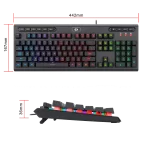 Redragon K513 RGB Membrane Gaming Keyboard, Standard 104 Keys Linear Mechanical-Feel Keyboard w/ 5 Extra On-Board Macro G Keys, Dedicated Media Control, Solid Metal Top Case - Image 7
