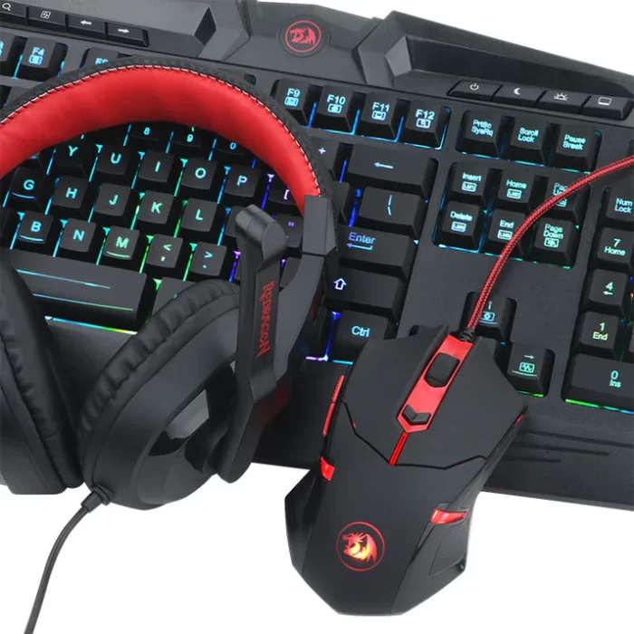 Redragon S101-BA-2 Wired Gaming Keyboard, Mouse, Headset, Mousepad Combo Set (4 In 1) - Image 2