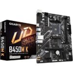 Gigabyte B450M K AMD AM4 microATX Motherboard, GbE LAN, Bandwidth Management, ​PCIe Gen3 x4 M.2, Anti-Sulfur Resistor Design​