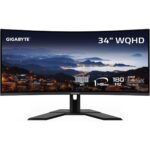 Gigabyte G34WQCP Pro Version 34" VA Curved Gaming Monitor - WQHD 3440x1440, 180Hz, 1ms MPRT, AMD FreeSync Premium, HDMI, DP, Height Adjustable, Black