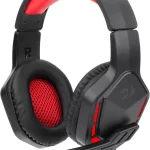 Redragon H220N Themis 2 Wired Gaming Headset, Stereo Surround-Sound, Noise Cancelling Over-Ear Headphones with Mic, Volume Control, Red LED Light, Compatible with PC, PS4/3, Xbox One and Nintendo Switch