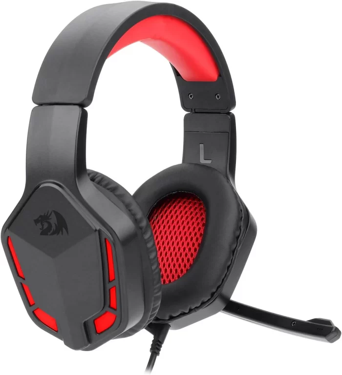 Redragon H220N Themis 2 Wired Gaming Headset, Stereo Surround-Sound, Noise Cancelling Over-Ear Headphones with Mic, Volume Control, Red LED Light, Compatible with PC, PS4/3, Xbox One and Nintendo Switch - Image 3