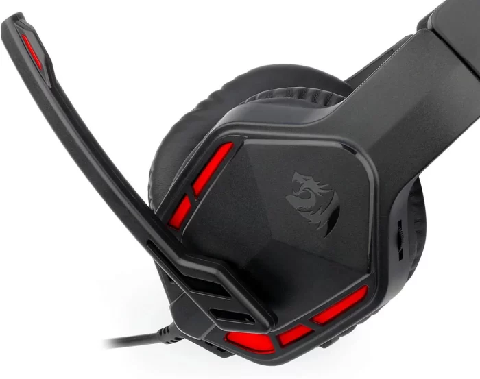 Redragon H220N Themis 2 Wired Gaming Headset, Stereo Surround-Sound, Noise Cancelling Over-Ear Headphones with Mic, Volume Control, Red LED Light, Compatible with PC, PS4/3, Xbox One and Nintendo Switch - Image 4