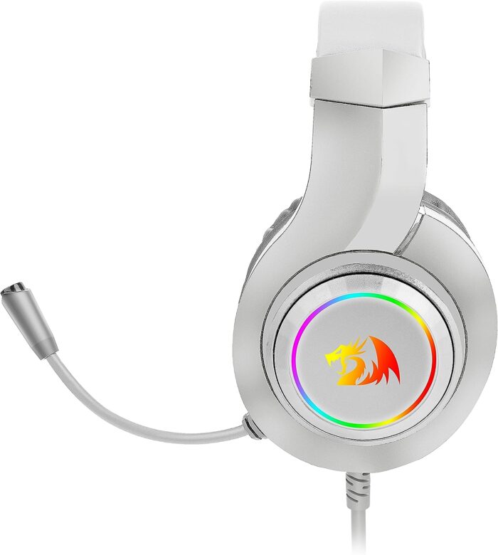 Redragon Hylas H260W RGB Gaming Headset with Microphone, Wired, Compatible with PS4, PS5, PC and Laptops (White) - Image 2