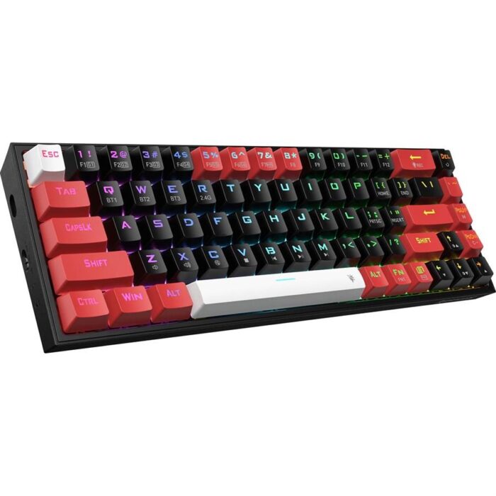 Redragon Castor Pro K631 65% 3-Mode Wireless RGB Gaming Keyboard, 68 Keys Hot-Swappable Compact Mechanical Keyboard w/Hot-Swap Free-Mod PCB Socket, Linear Red Switches - Image 4