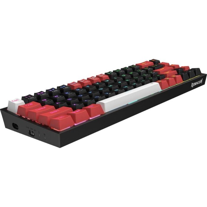 Redragon Castor Pro K631 65% 3-Mode Wireless RGB Gaming Keyboard, 68 Keys Hot-Swappable Compact Mechanical Keyboard w/Hot-Swap Free-Mod PCB Socket, Linear Red Switches - Image 3