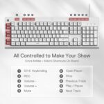 Redragon K512 Shiva RGB Backlit Membrane Gaming Keyboard with Multimedia Keys, Linear Mechanical-Feel Switch, 6 Extra On-Board Macro Keys, Dedicated Media Control, Detachable Wrist Rest, White - Image 4