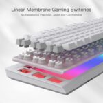 Redragon K512 Shiva RGB Backlit Membrane Gaming Keyboard with Multimedia Keys, Linear Mechanical-Feel Switch, 6 Extra On-Board Macro Keys, Dedicated Media Control, Detachable Wrist Rest, White - Image 2